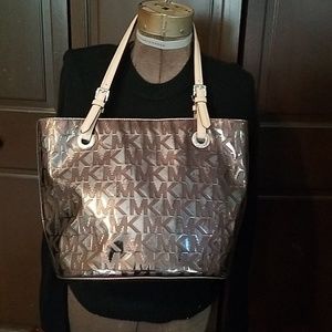 Michael Kors bronze metallic purse